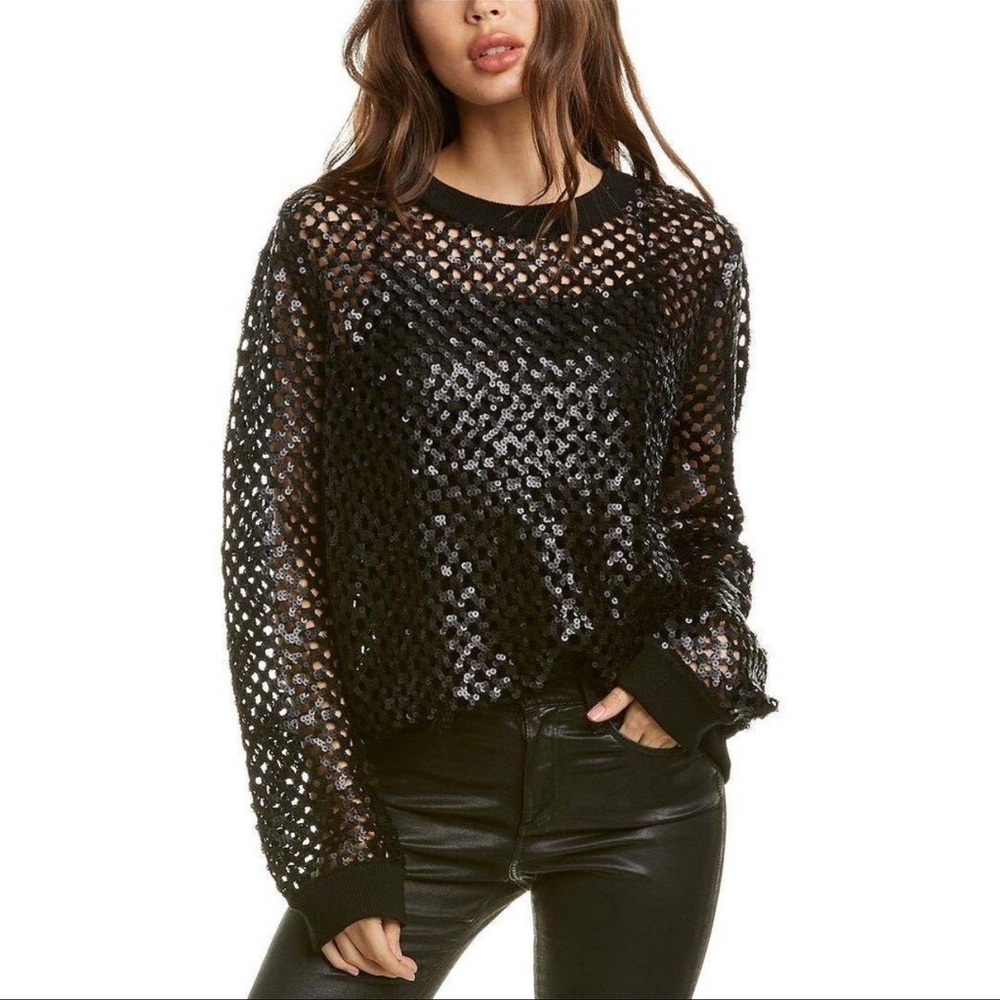 Tory Burch Lansing Open Knit Merino Sweater